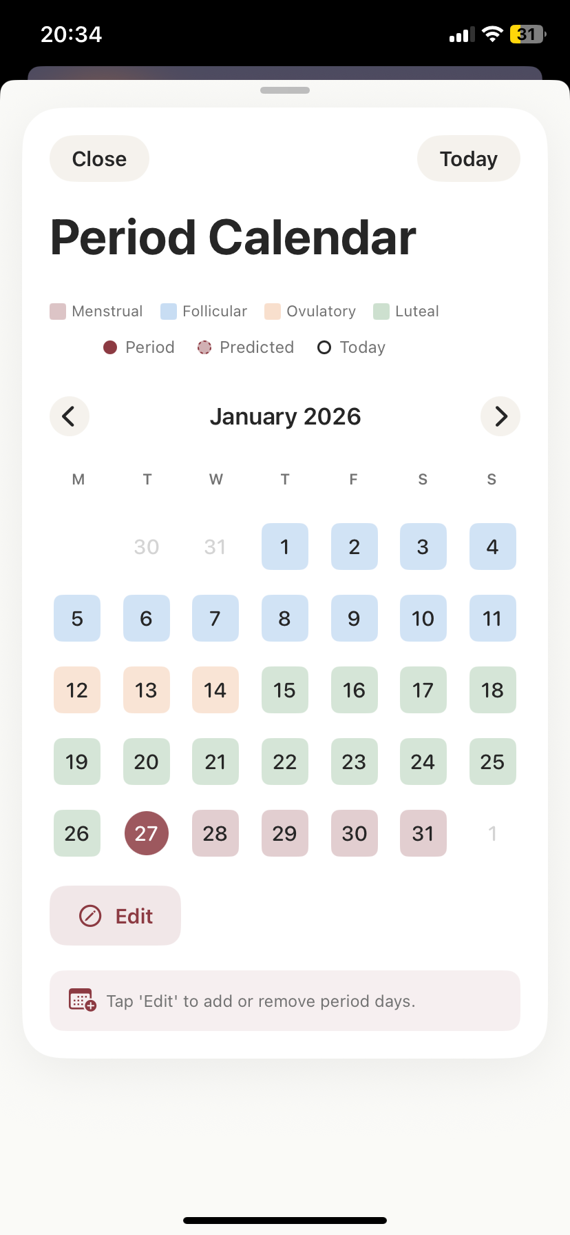 Period Calendar