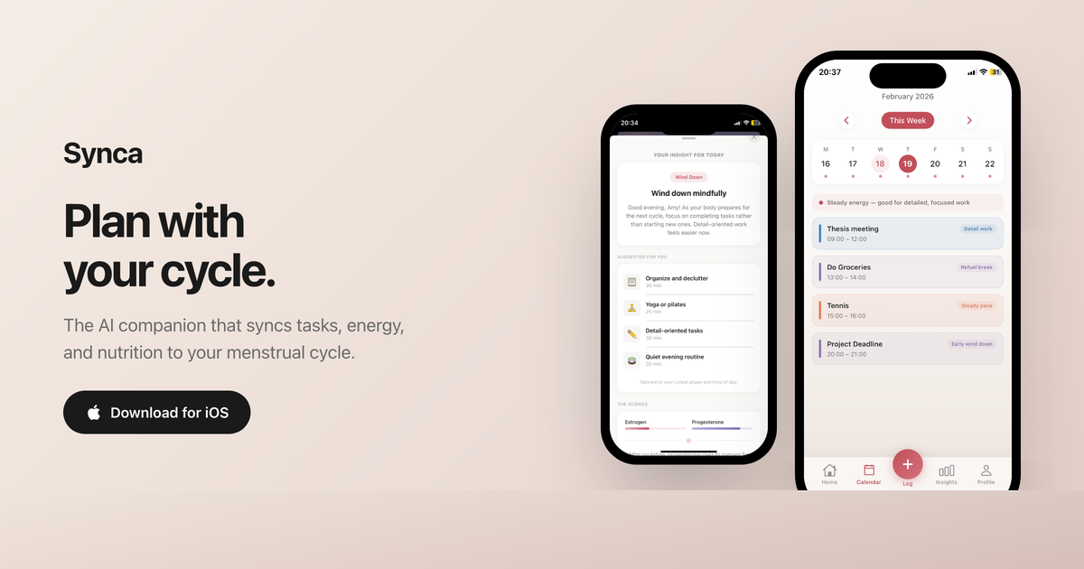 Synca – Plan Around Your Biology